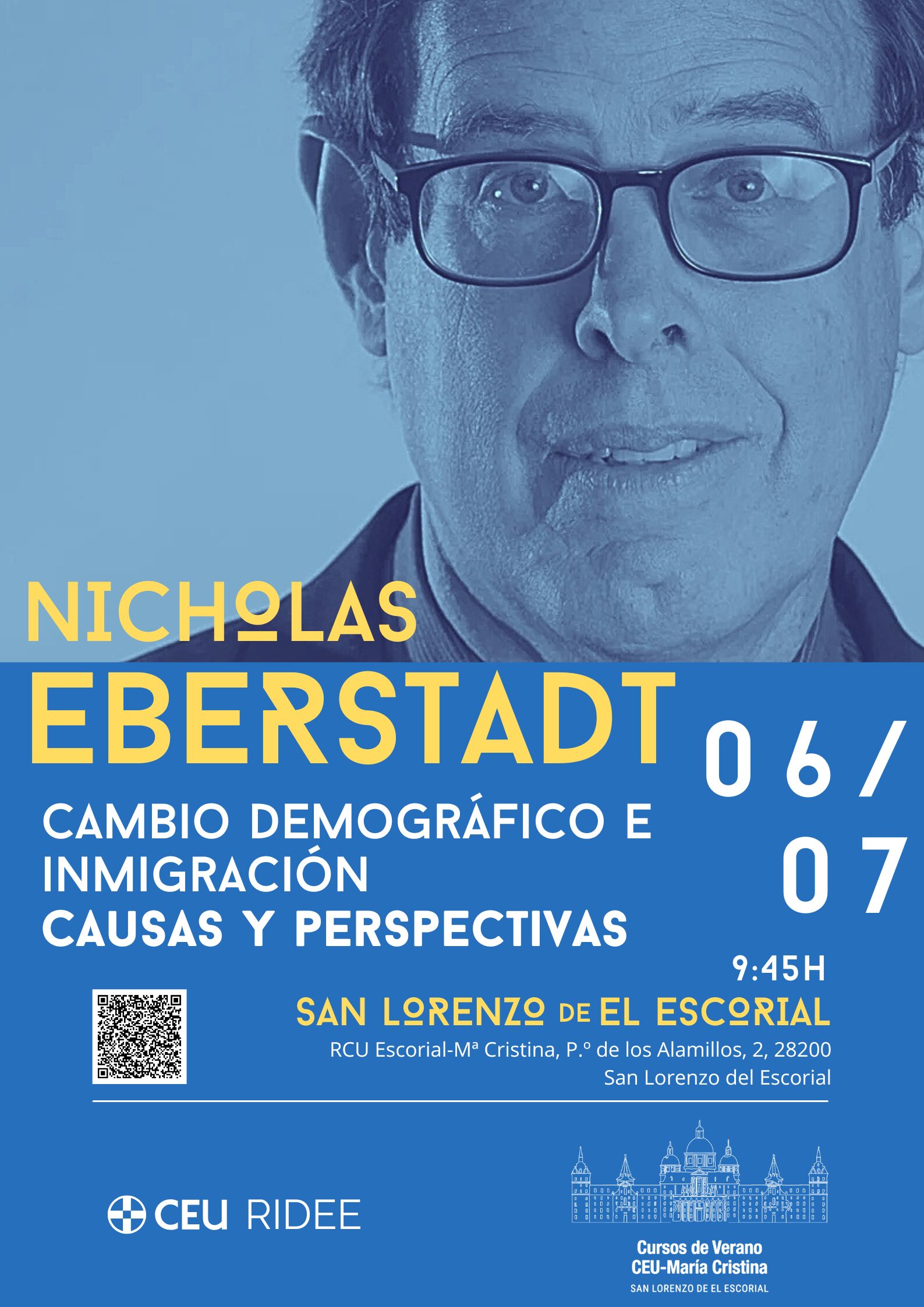 D. Nicholas Eberstadt analiza el cambio demográfico y la inmigración en dos intervenciones exclusivas en Madrid