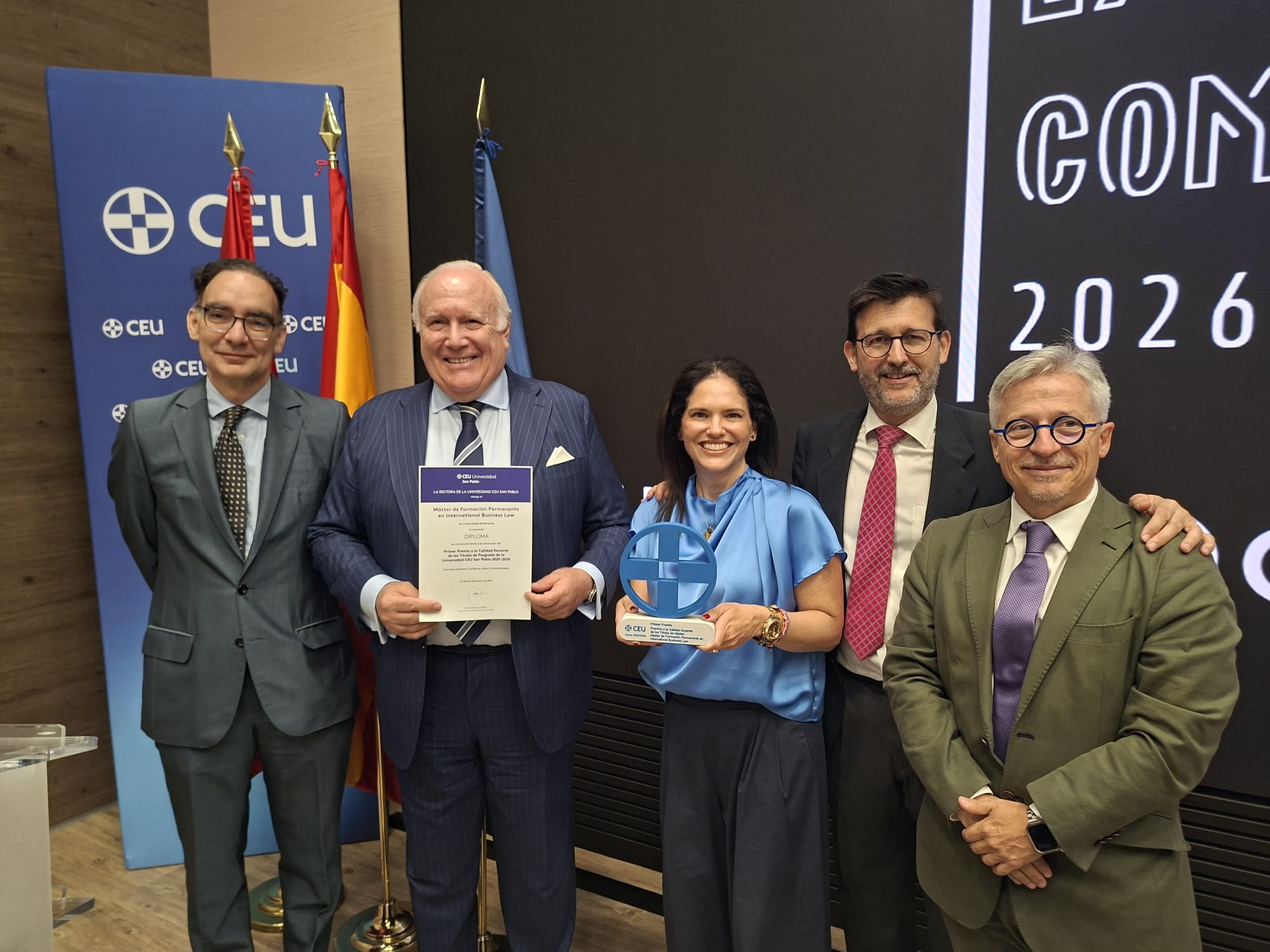 El Master in International Business Law, galardonado con el Primer Premio CEU a la Calidad Docente e Investigadora 2025-2026